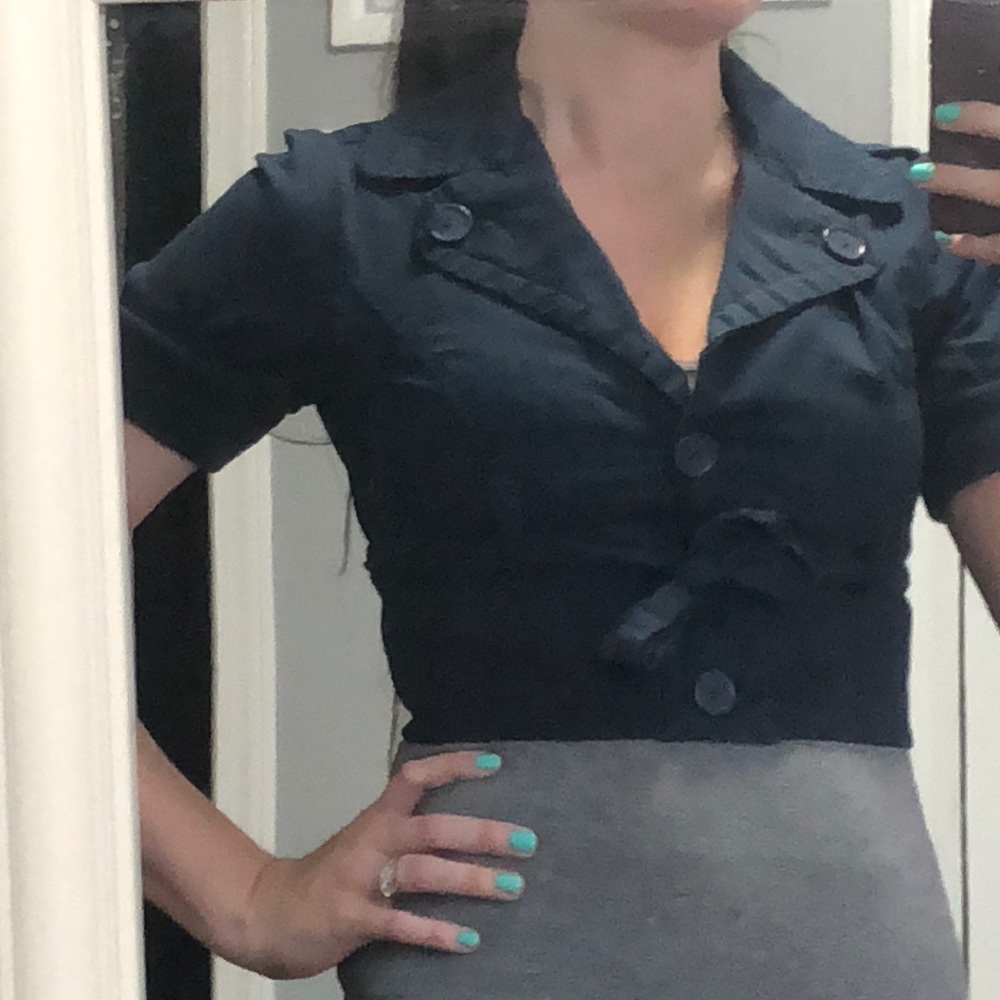 Navy blue cropped cover up size S